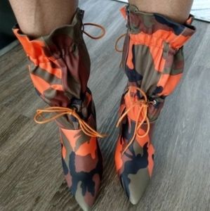 Women camouflage stilleto boot